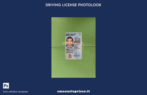 stile verificato USA Arkansas con modello frontale photolook con patente di guid